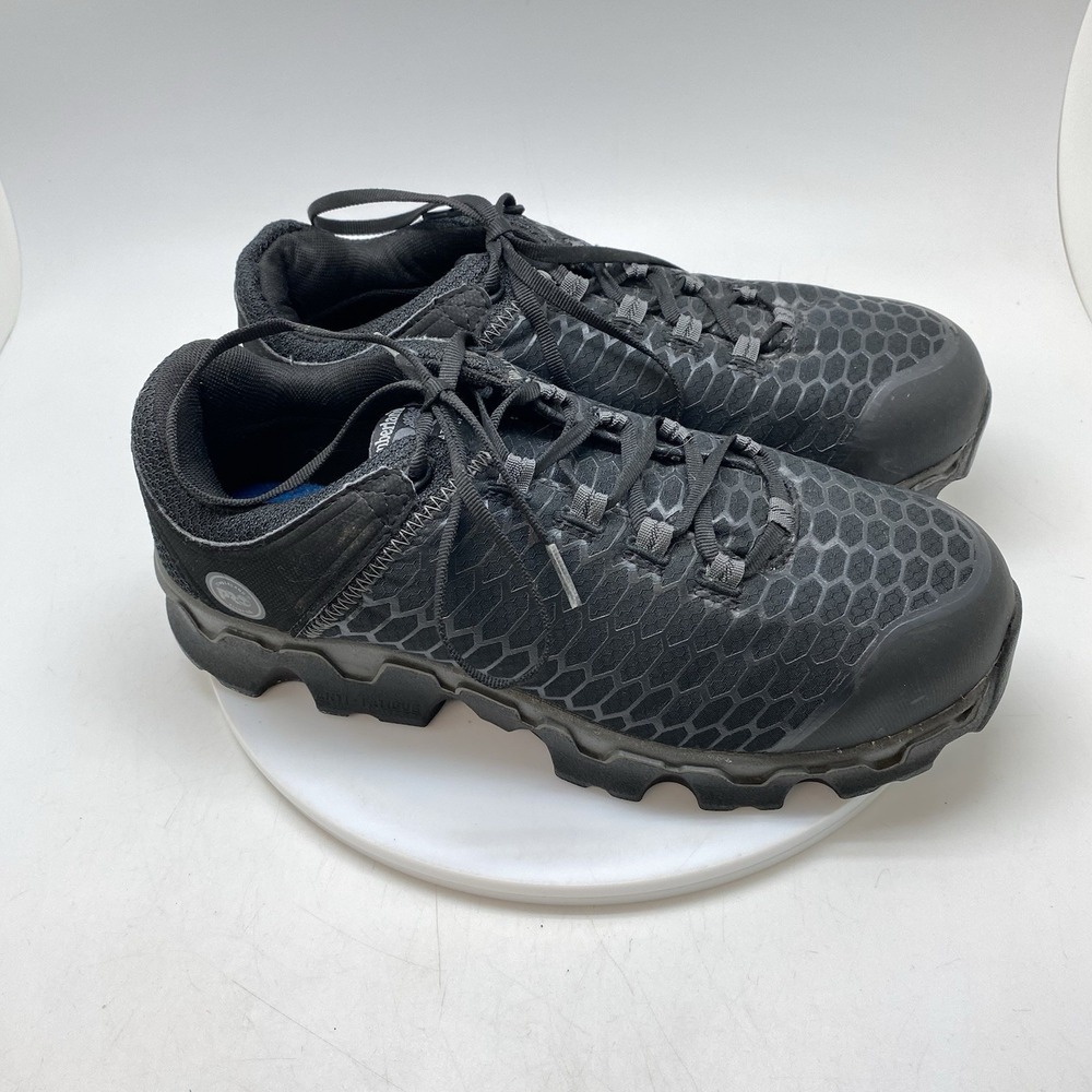 Timberland Pro Shoes Mens Size 9.5 M Powertrain Alloy Toe Work Black Sneakers